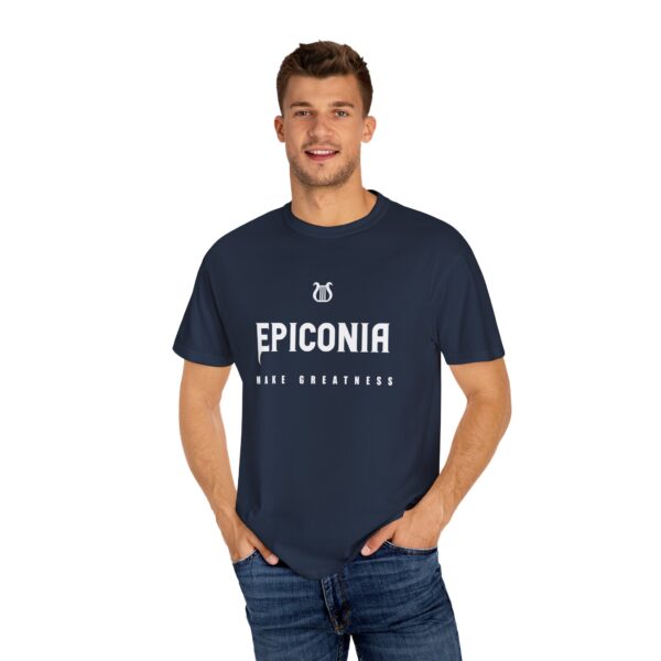 Epiconia MAKE GREATNESS - Unisex Garment-Dyed T-Shirt (NAVY) - Image 3