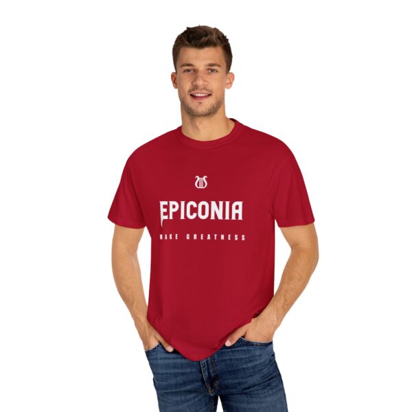 Epiconia MAKE GREATNESS - Unisex Garment-Dyed T-Shirt (RED) - Image 3