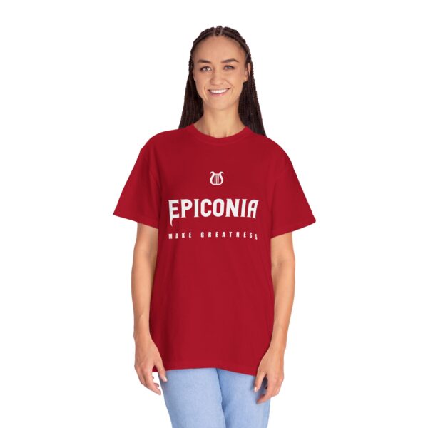 Epiconia MAKE GREATNESS - Unisex Garment-Dyed T-Shirt (RED) - Image 6