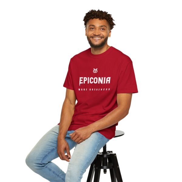 Epiconia MAKE GREATNESS - Unisex Garment-Dyed T-Shirt (RED) - Image 5